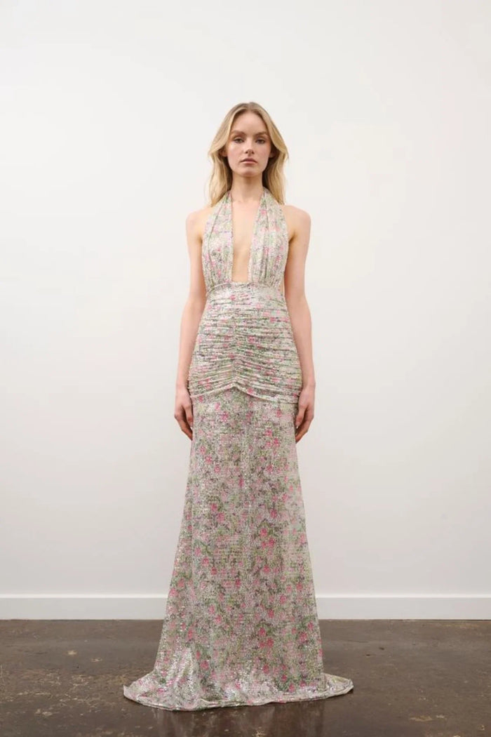 DZO Hailey Gown Floral Sequin
