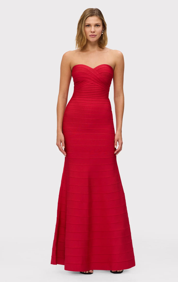 Herve Lerger Sara Gown Lipstick Red