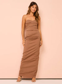 Sir the Label Alba Strapless Gown Mocha