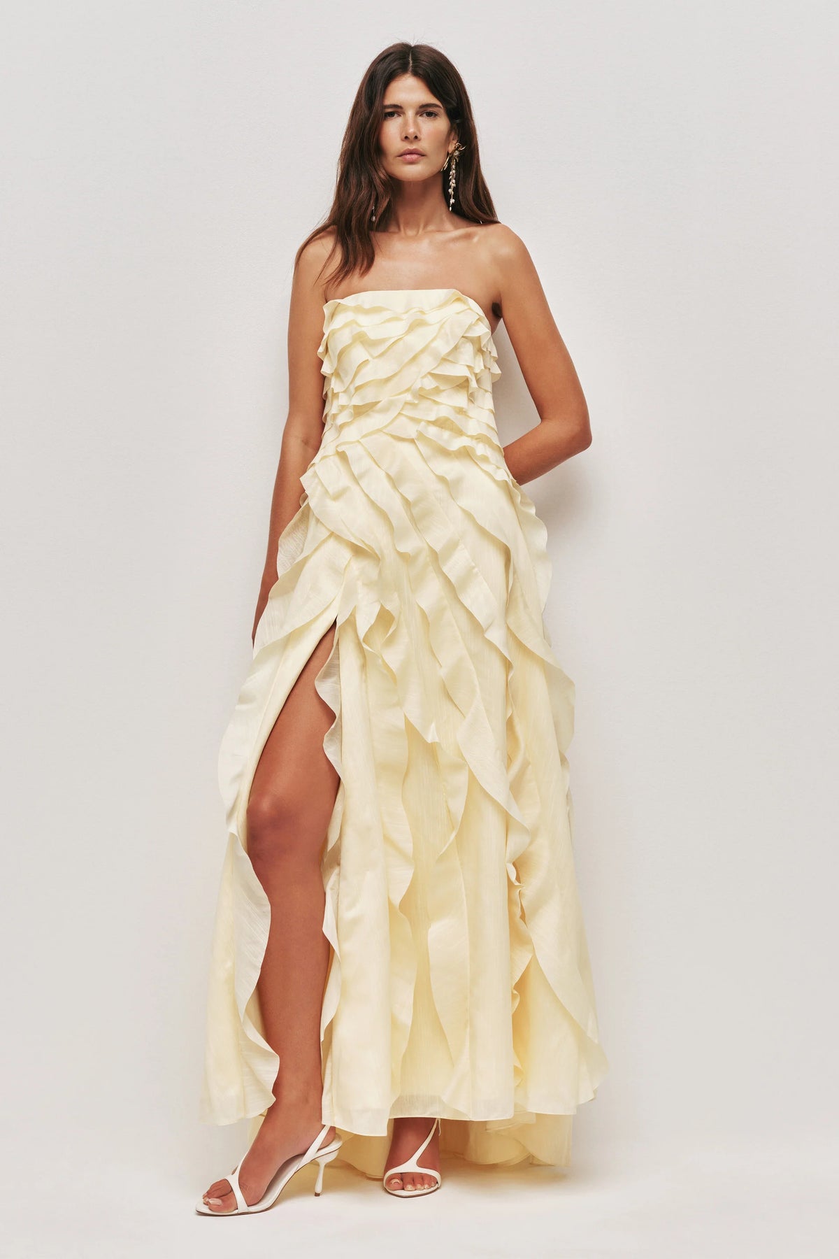 Aje Allairie Gown Butter Yellow