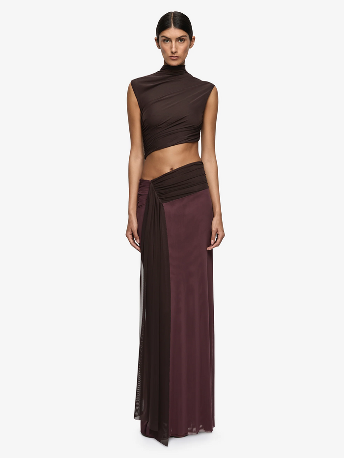 Bec + Bridge Connie Asym Maxi Chocolate