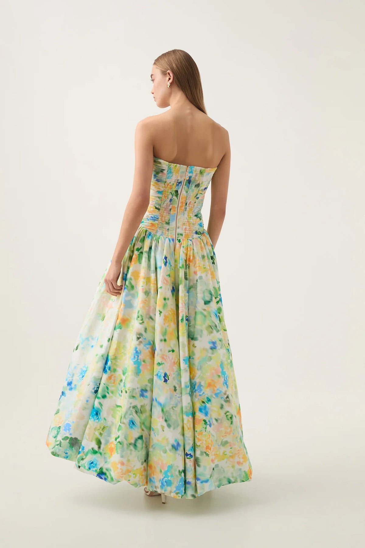 Aje Violette Bubble Hem Maxi Gown Floral Haze