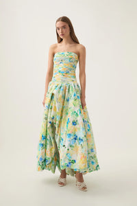 Aje Violette Bubble Hem Maxi Gown Floral Haze