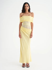 Benni Nico Off Shoulder Maxi Butter Yellow