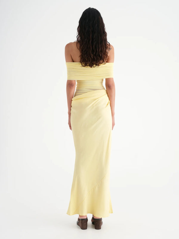 Benni Nico Off Shoulder Maxi Butter Yellow