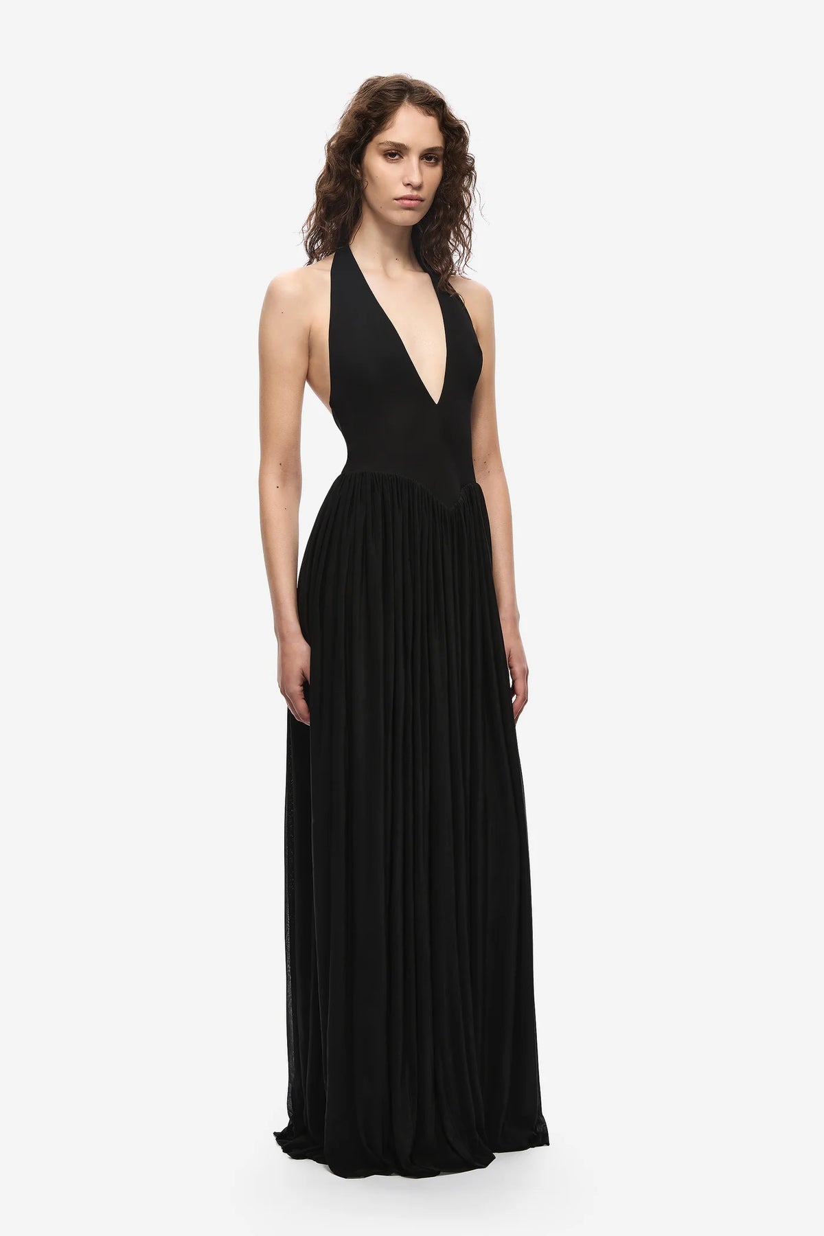 Misha Ophelia Jersey Maxi Gown Black