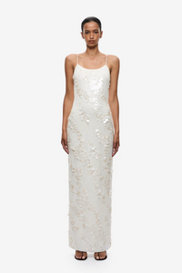 Misha Devina Sequin Maxi Ivory