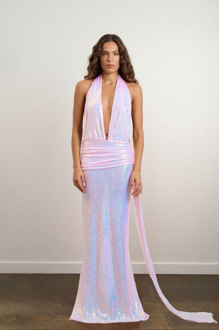 DZO Georgia Gown Pink Sequin
