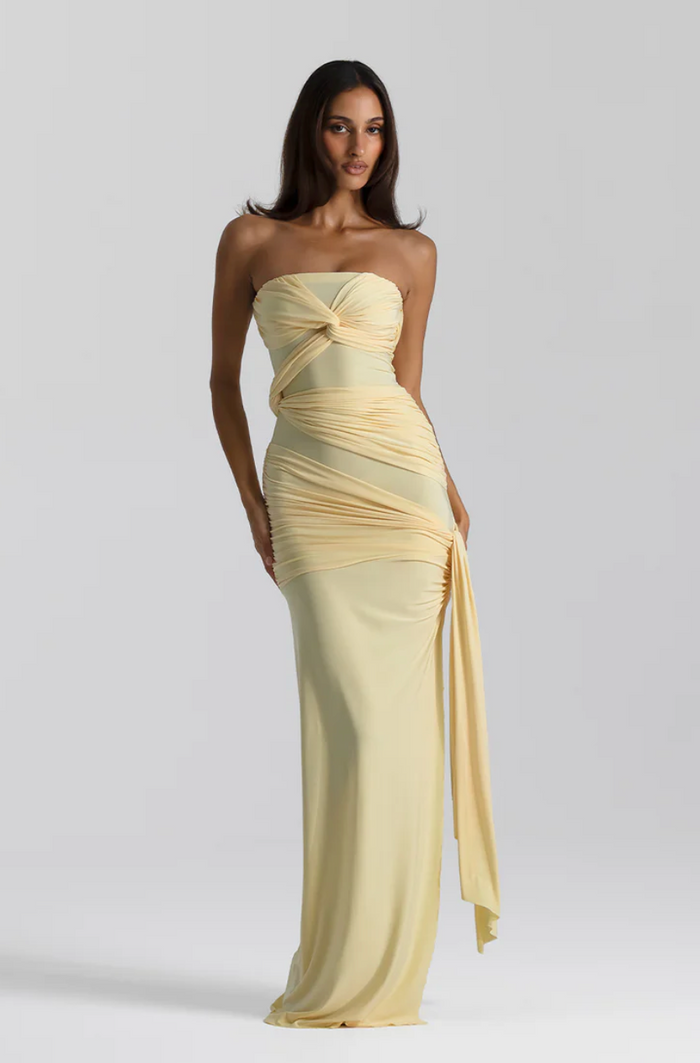 Natalie Rolt Miranda Gown Butter Yellow